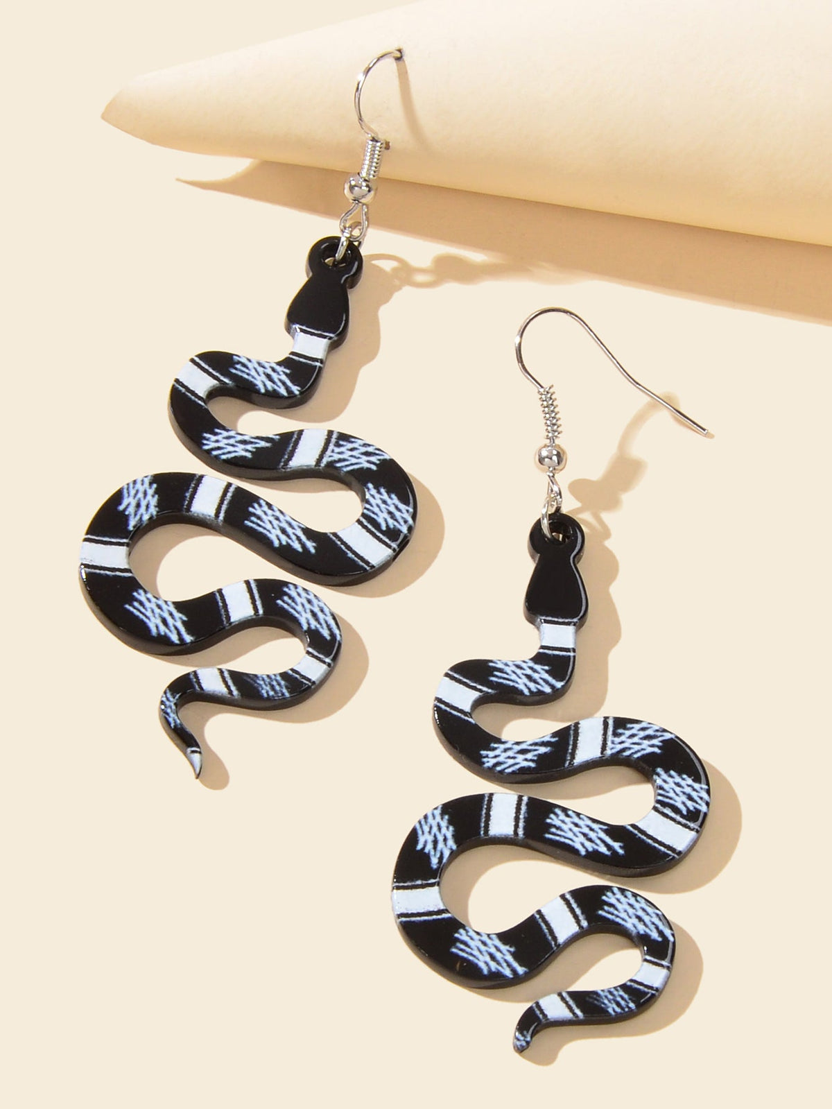 Unique Multicolor Acrylic Snake Dangle Statement Punk Weird Earrings Ear Jewelry