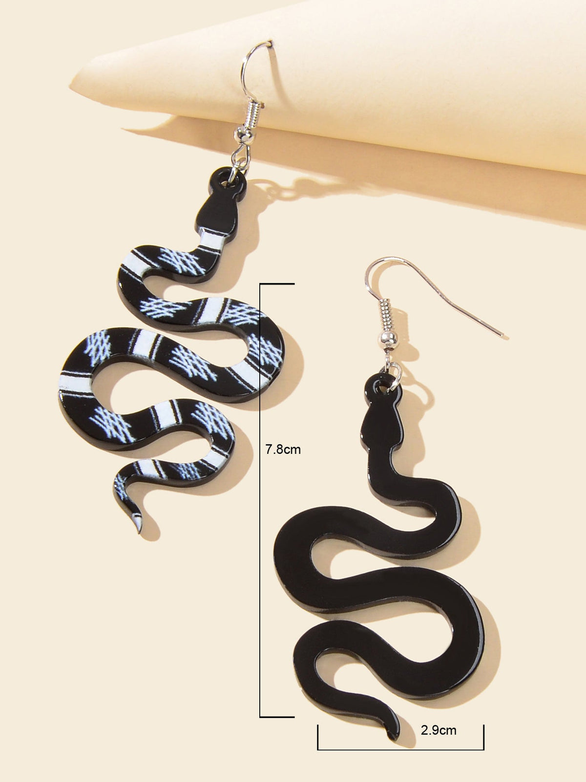 Unique Multicolor Acrylic Snake Dangle Statement Punk Weird Earrings Ear Jewelry