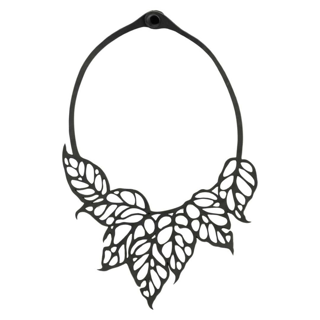 Monstera Leaf Upcycled Inner Tube Statement Necklace