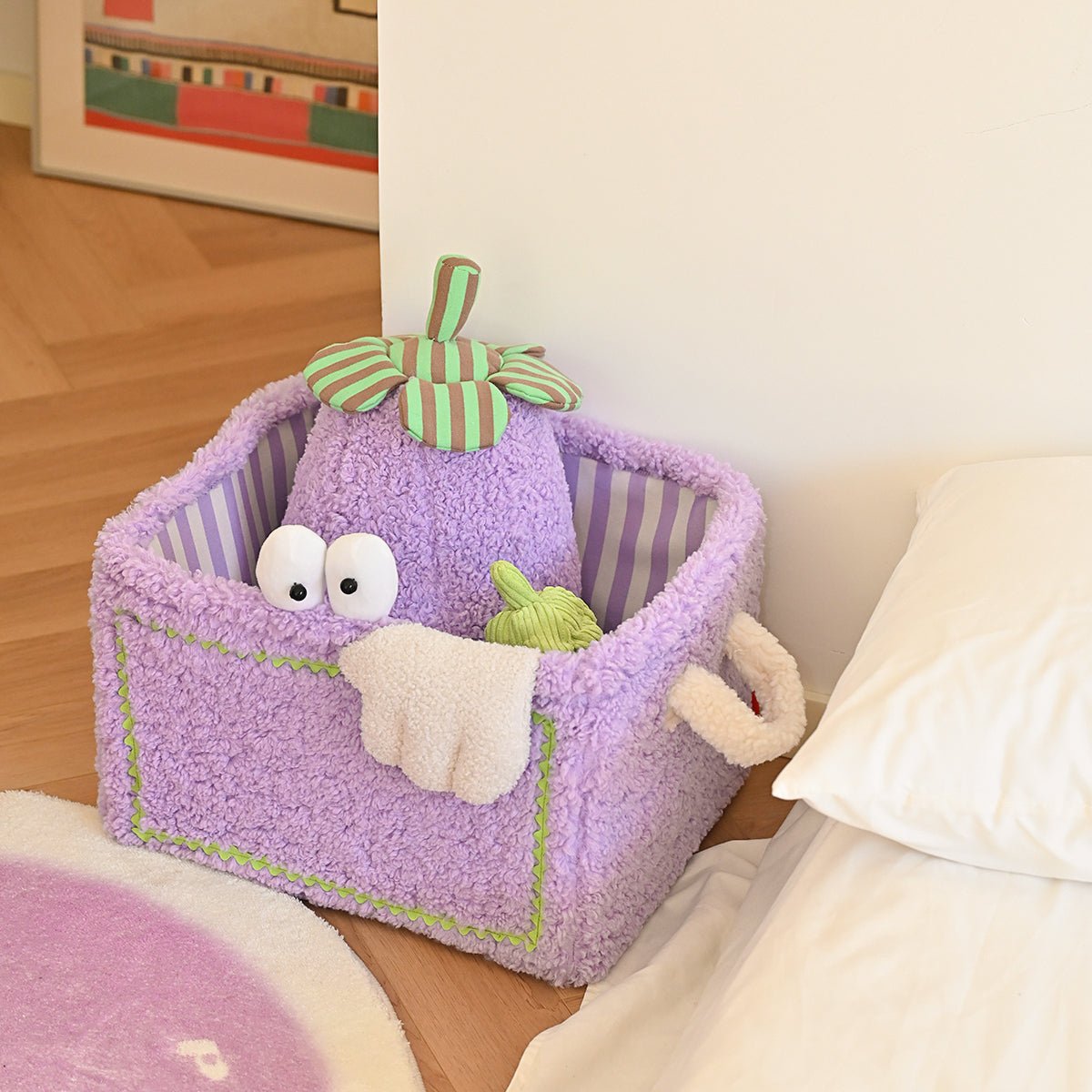 Quirky Monster Striped Storage Basket-4